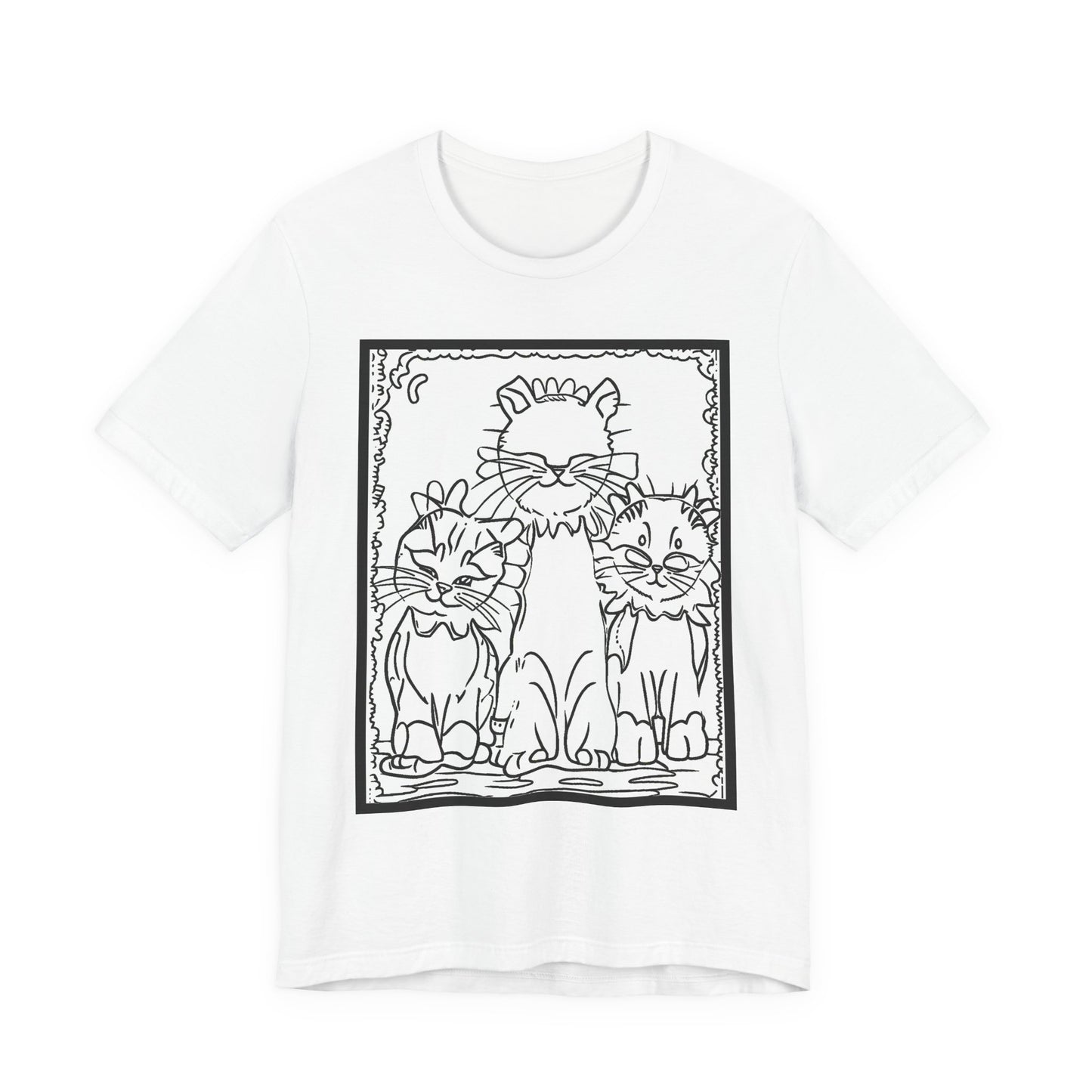 Colorable Joyful Kitties Unisex Jersey Short Sleeve Tee