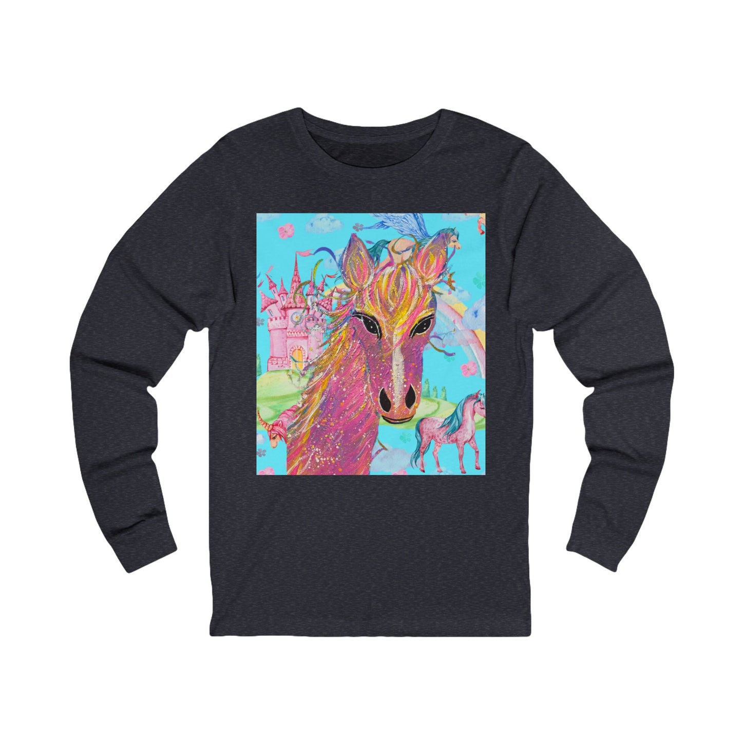Pink Beauty Horse Long Sleeve Tee