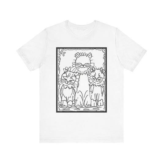 Colorable Joyful Kitties Unisex Jersey Short Sleeve Tee