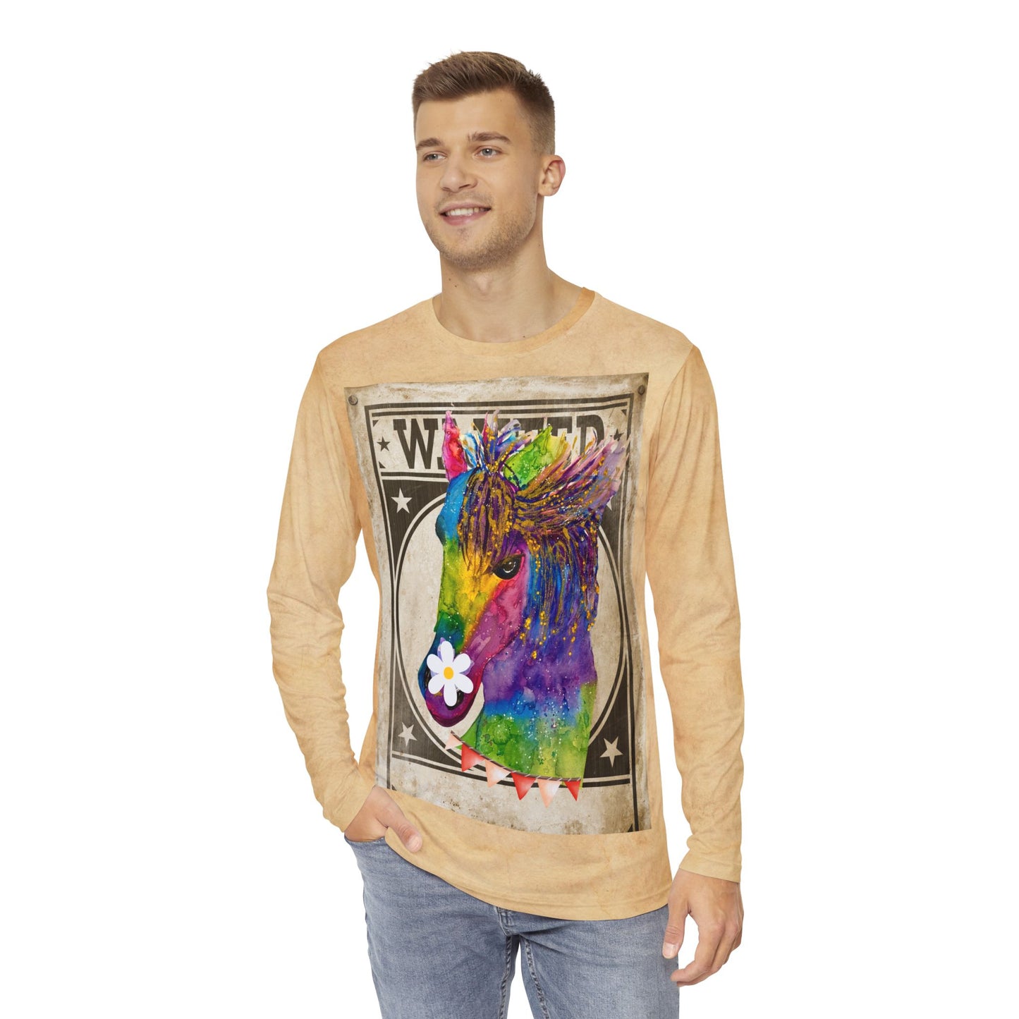 Wanted Horsey Long Sleeve Unisex Tee