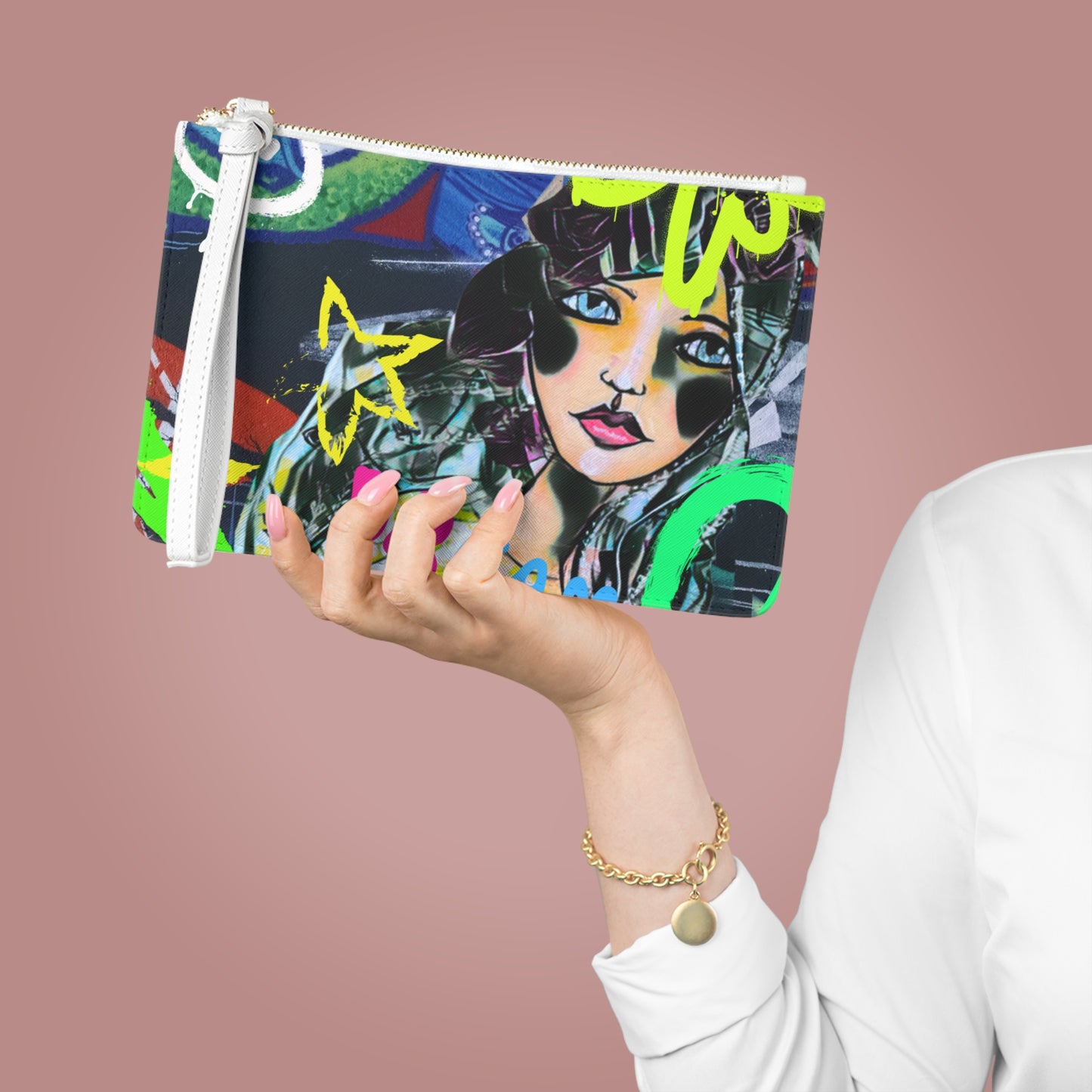 Dream Without Limits Graffiti Clutch Bag