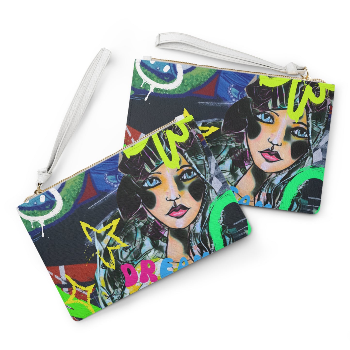Dream Without Limits Graffiti Clutch Bag