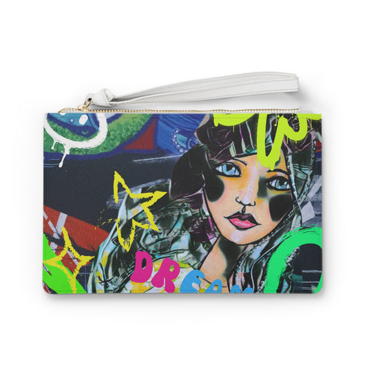 Dream Without Limits Graffiti Clutch Bag