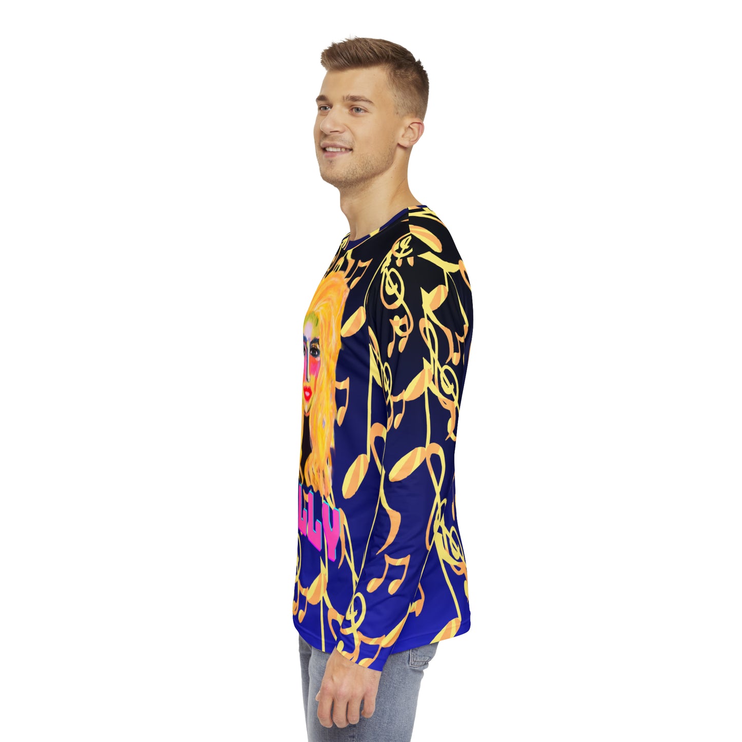 Dolly on Long Sleeve Allover Unisex Tee