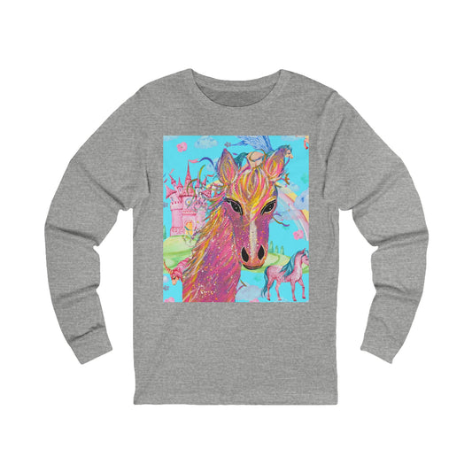Pink Beauty Horse Long Sleeve Tee