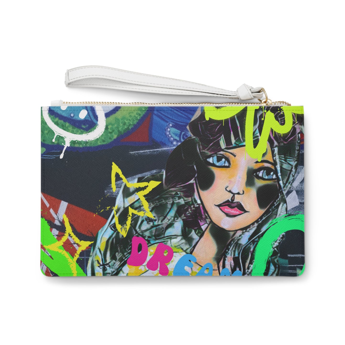 Dream Without Limits Graffiti Clutch Bag