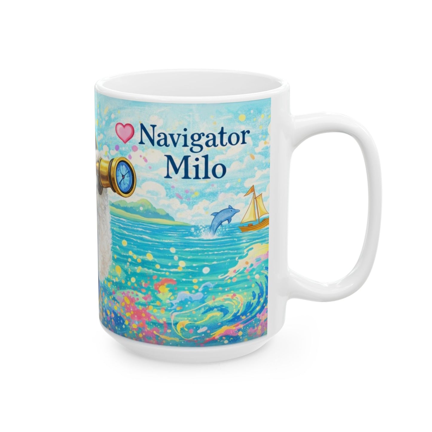 Navigator Milo Ceramic Mug — Nautical Coffee Cup (11oz & 15oz)