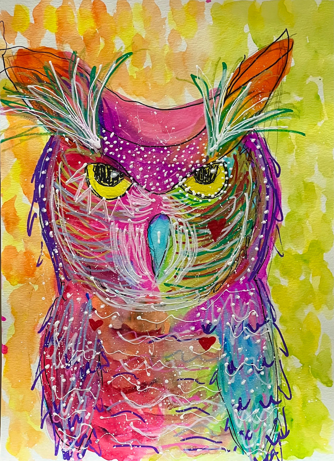 Owl Full of Color Prints