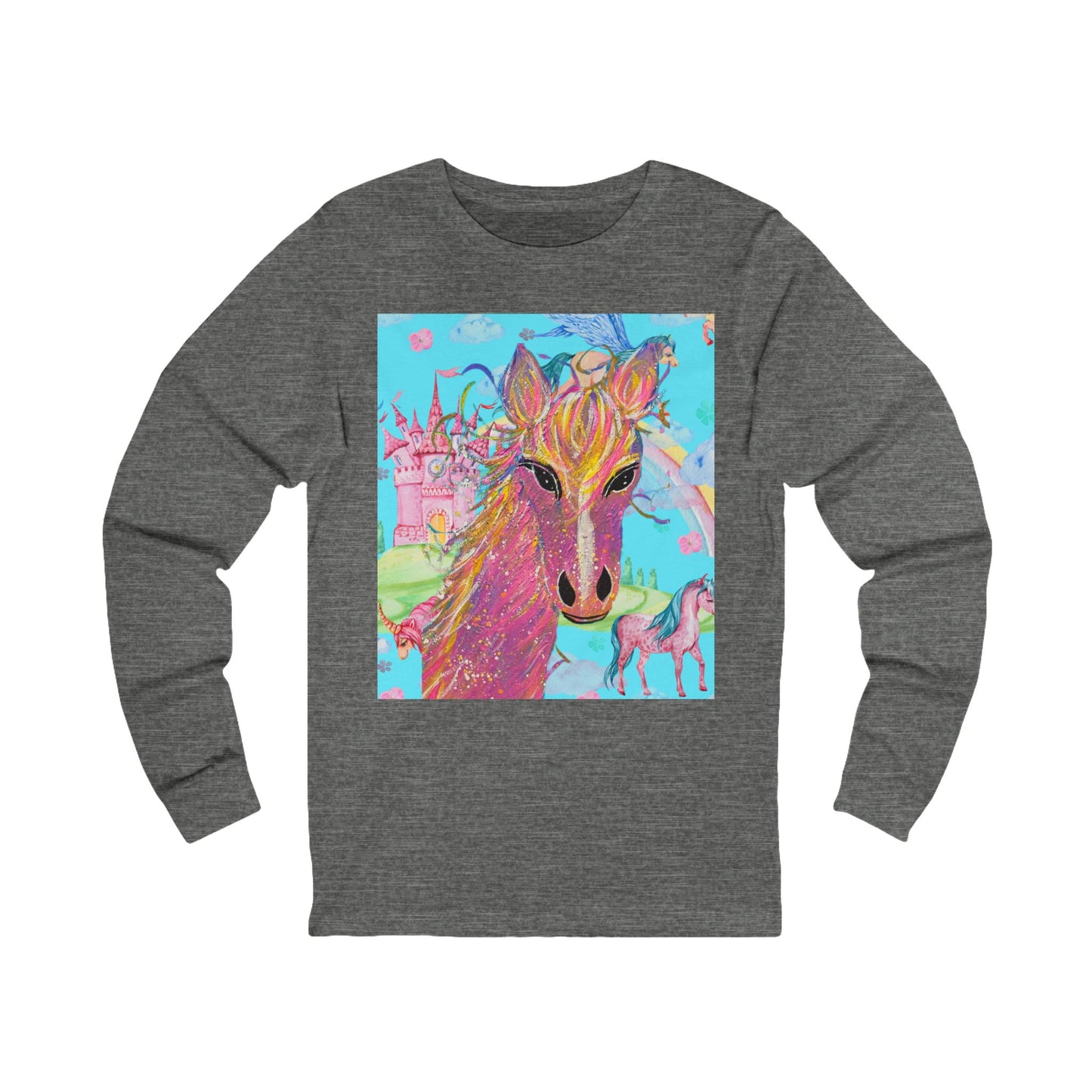Pink Beauty Horse Long Sleeve Tee