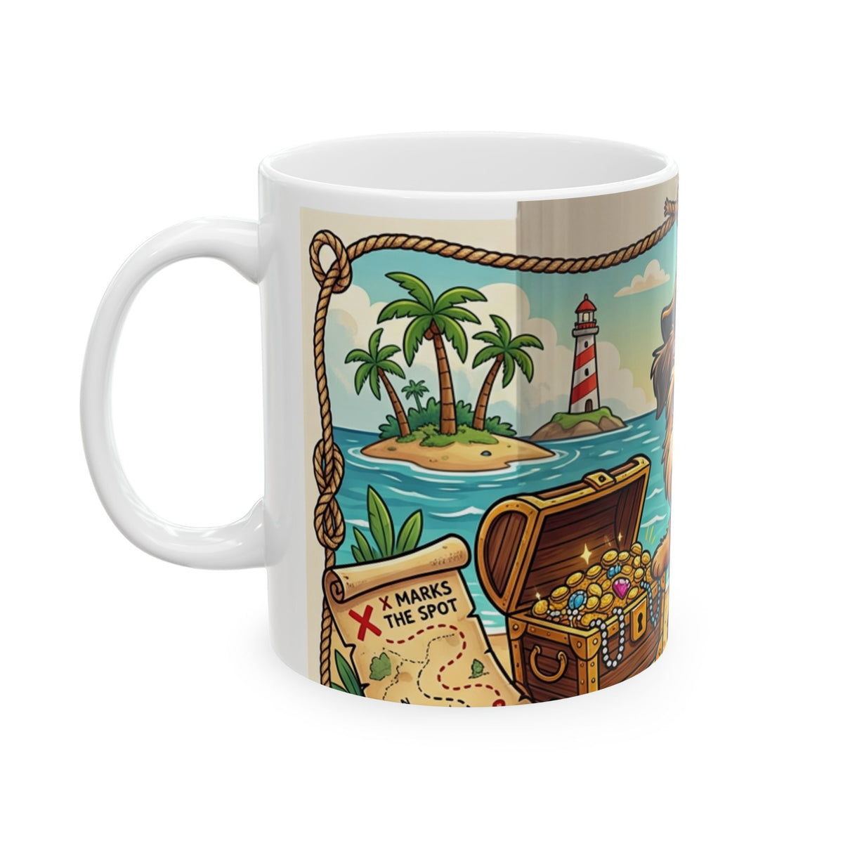 Cute Pirate Dog Ceramic Mug – "Captain of My Heart" Beach Coffee Cup (11oz, 15oz)