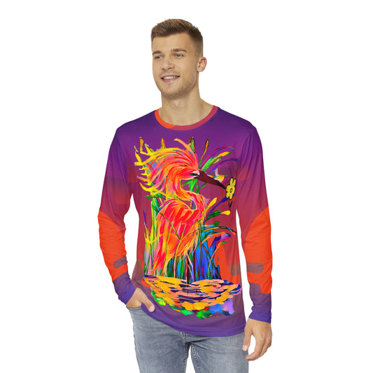 Key West Magic Heron Long Sleeve Allover Unisex Tee