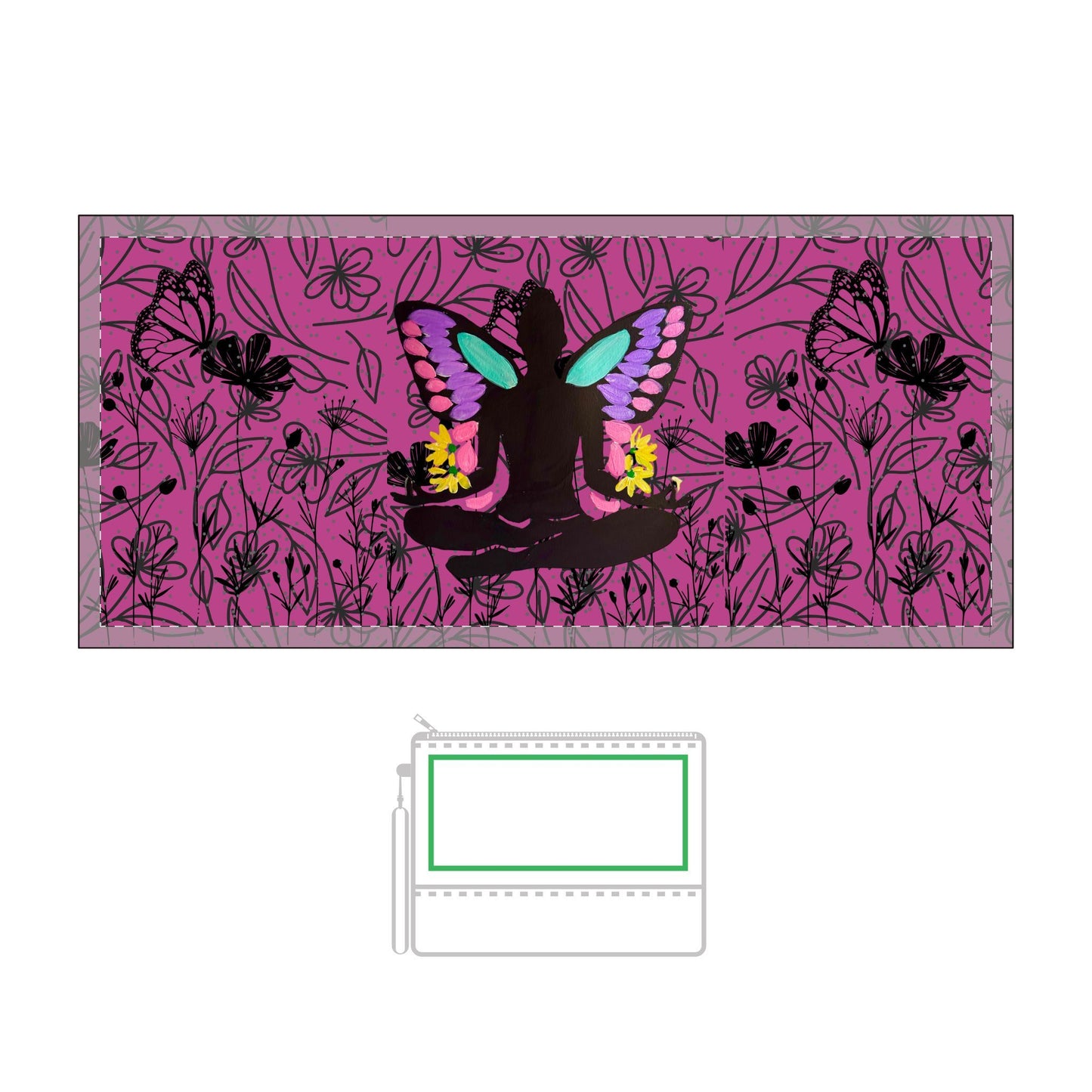 Buddha Butterfly Cosmetic Bag