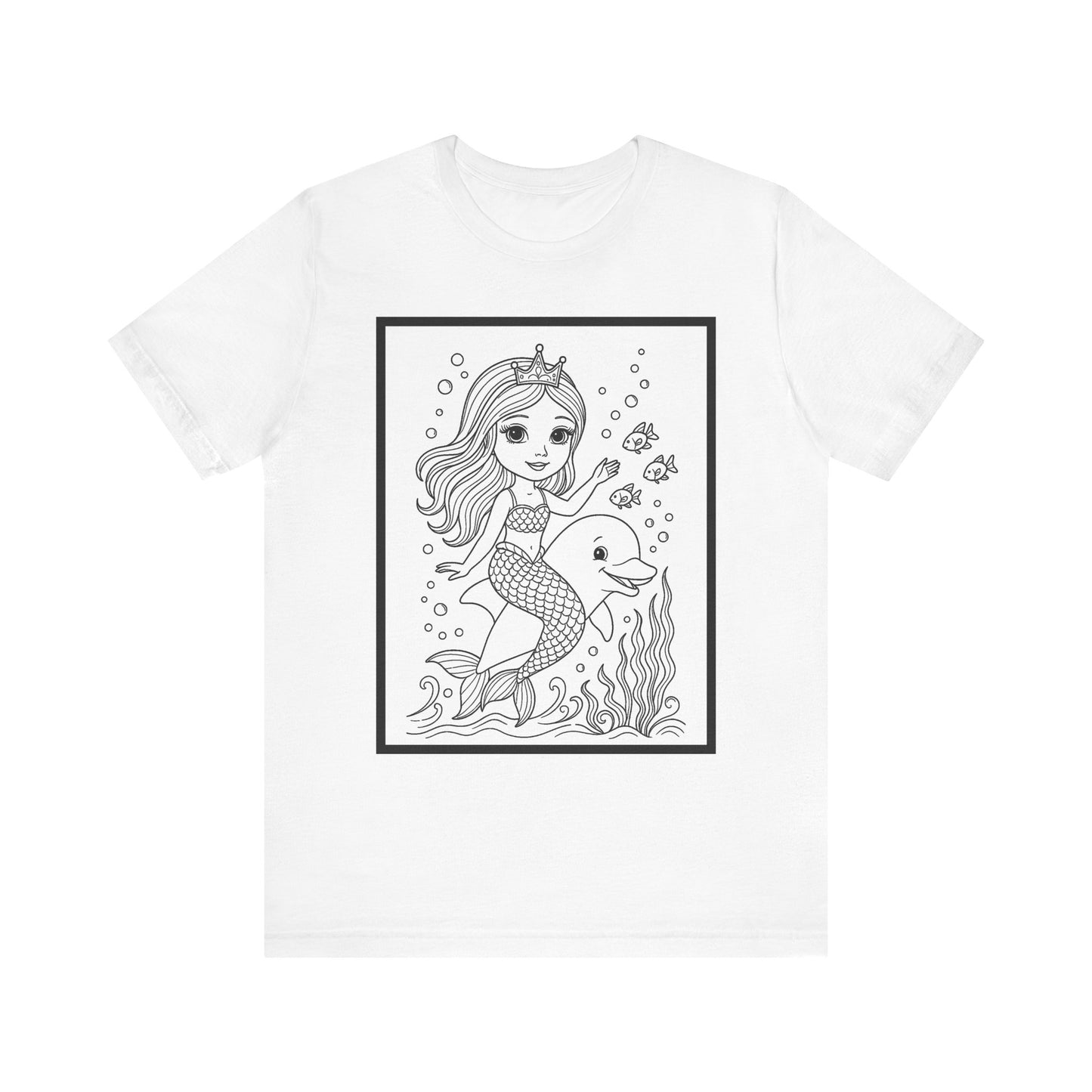 Colorable Be a Mermaid and Make Waves Unisex Jersey Short Sleeve Tee
