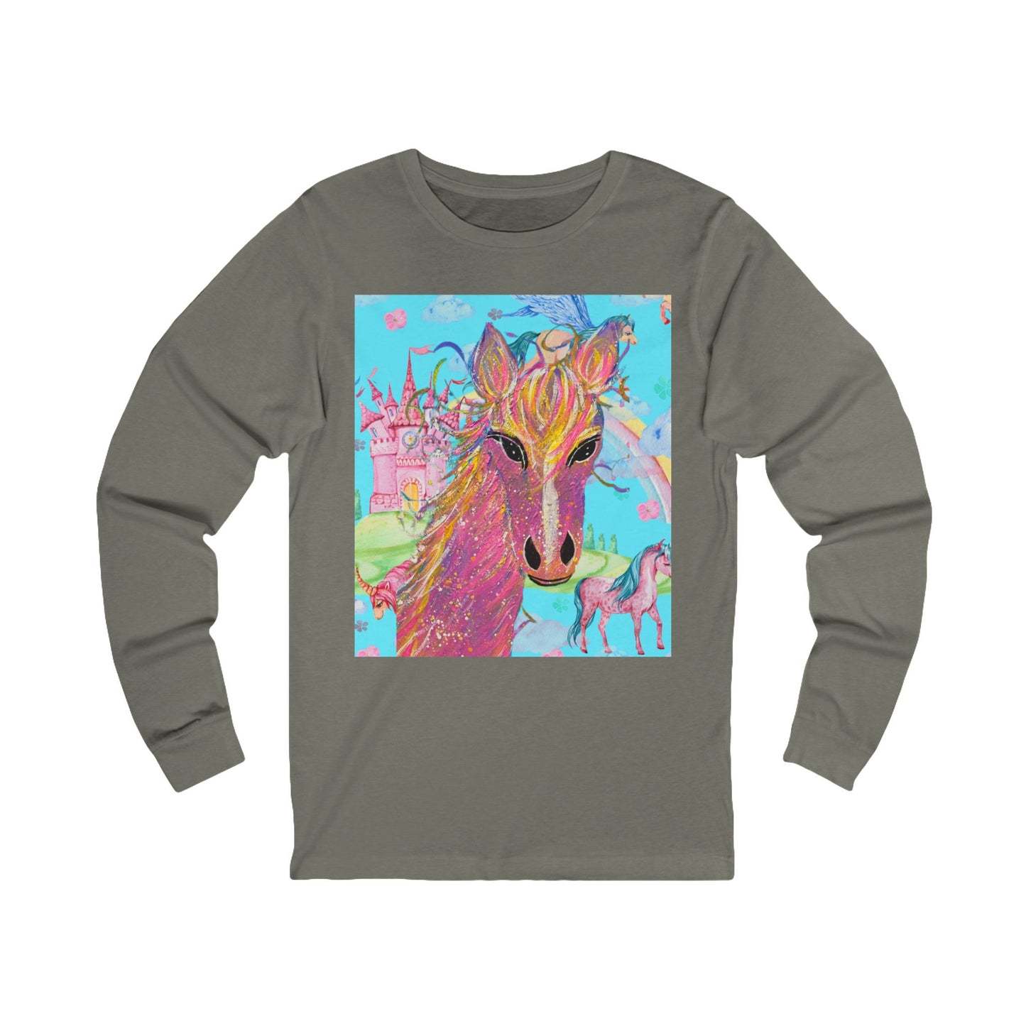 Pink Beauty Horse Long Sleeve Tee