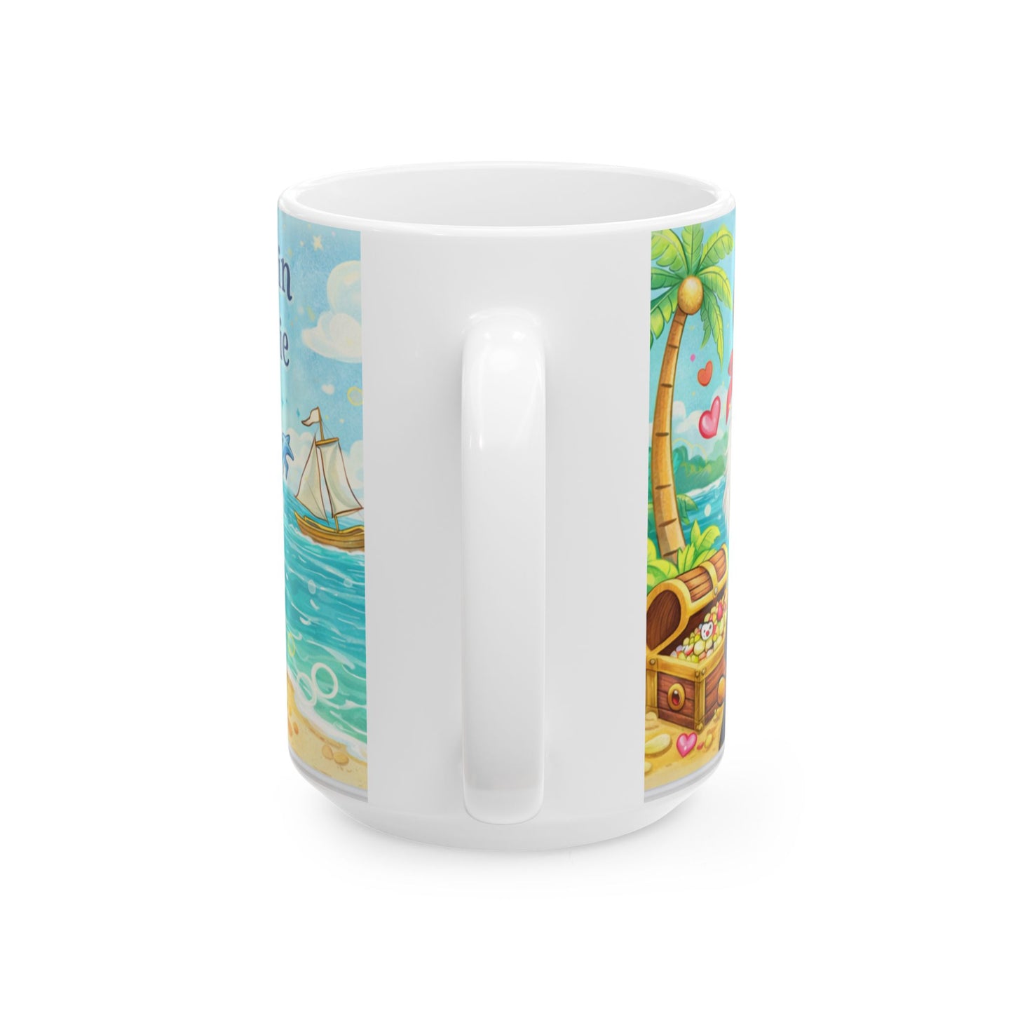 Cute Pirate Dog Ceramic Mug – "Captain of My Heart" Beach Coffee Cup (11oz, 15oz)