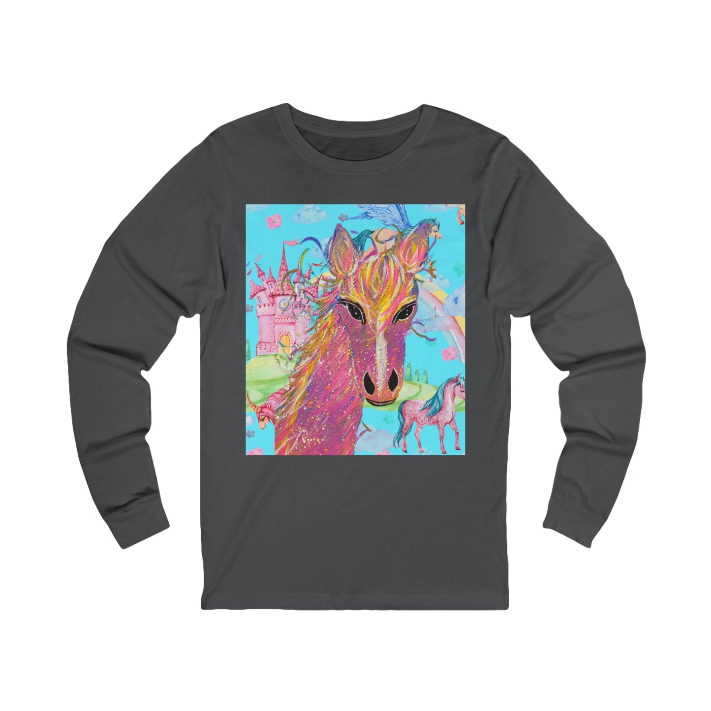 Pink Beauty Horse Long Sleeve Tee
