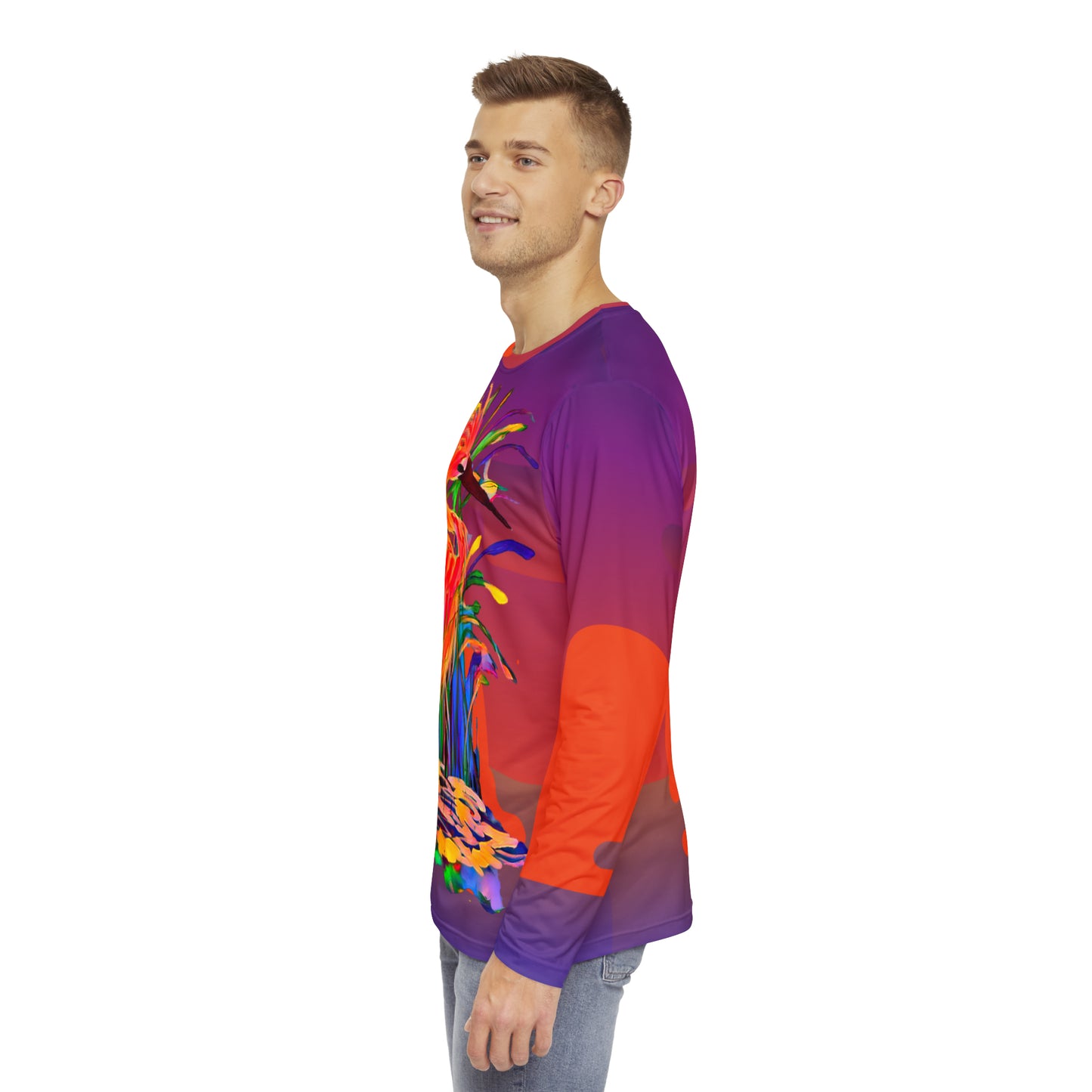 Magic Egret Long Sleeve Allover Unisex Tee