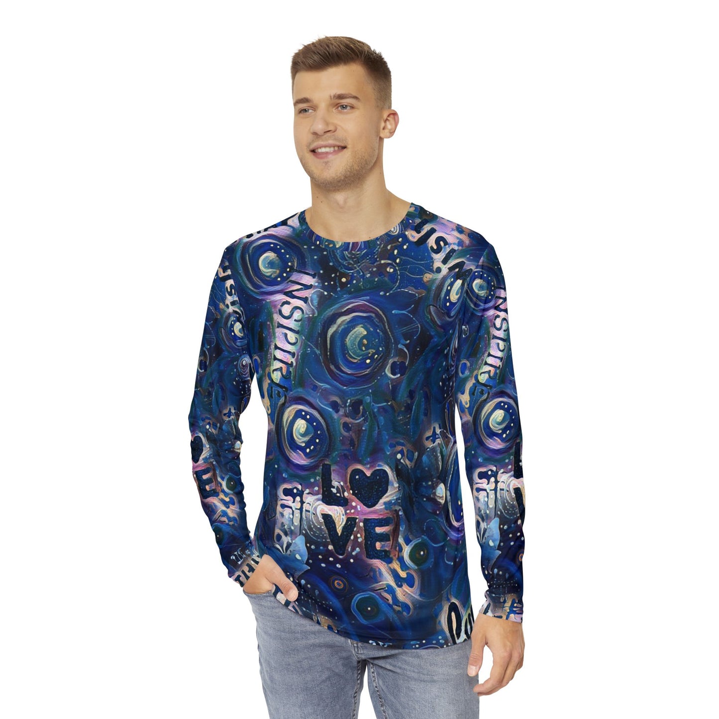 Believe Allover Print Long Sleeve Shirt (AOP)