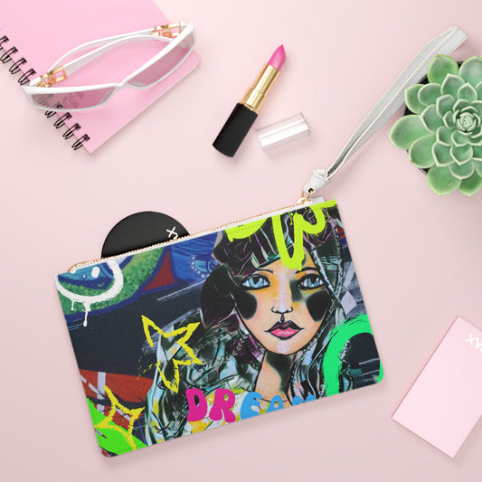 Dream Without Limits Graffiti Clutch Bag
