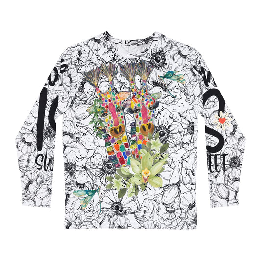 Long Sleeve Shirt - Giraffes in Flower Garden Design