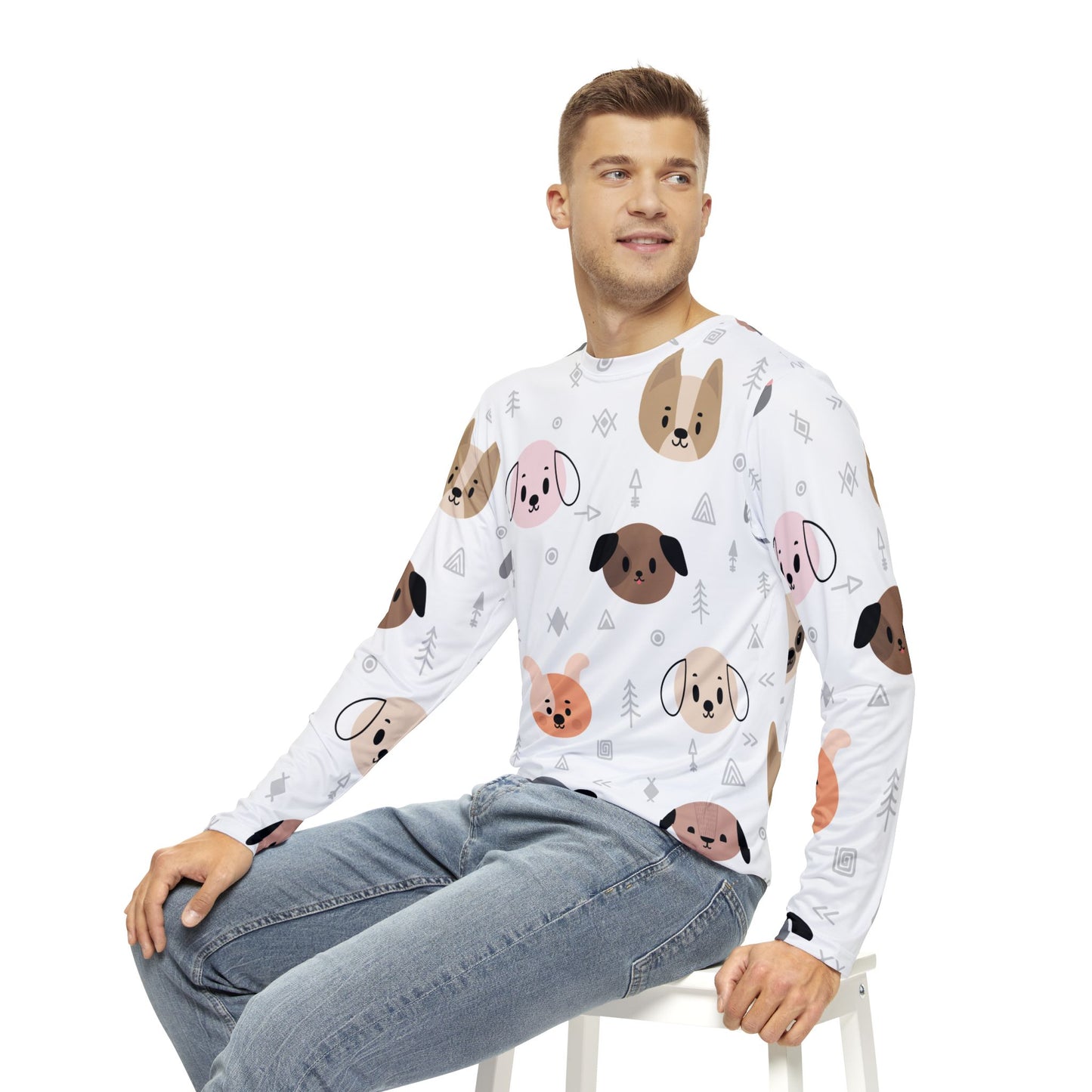 I Love My Puppy Long Sleeve Allover T-Shirt