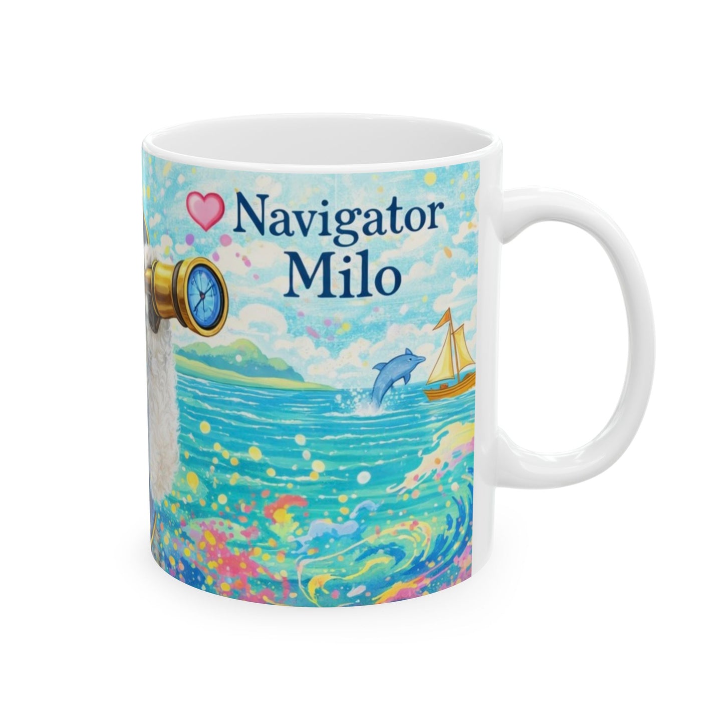 Navigator Milo Ceramic Mug — Nautical Coffee Cup (11oz & 15oz)
