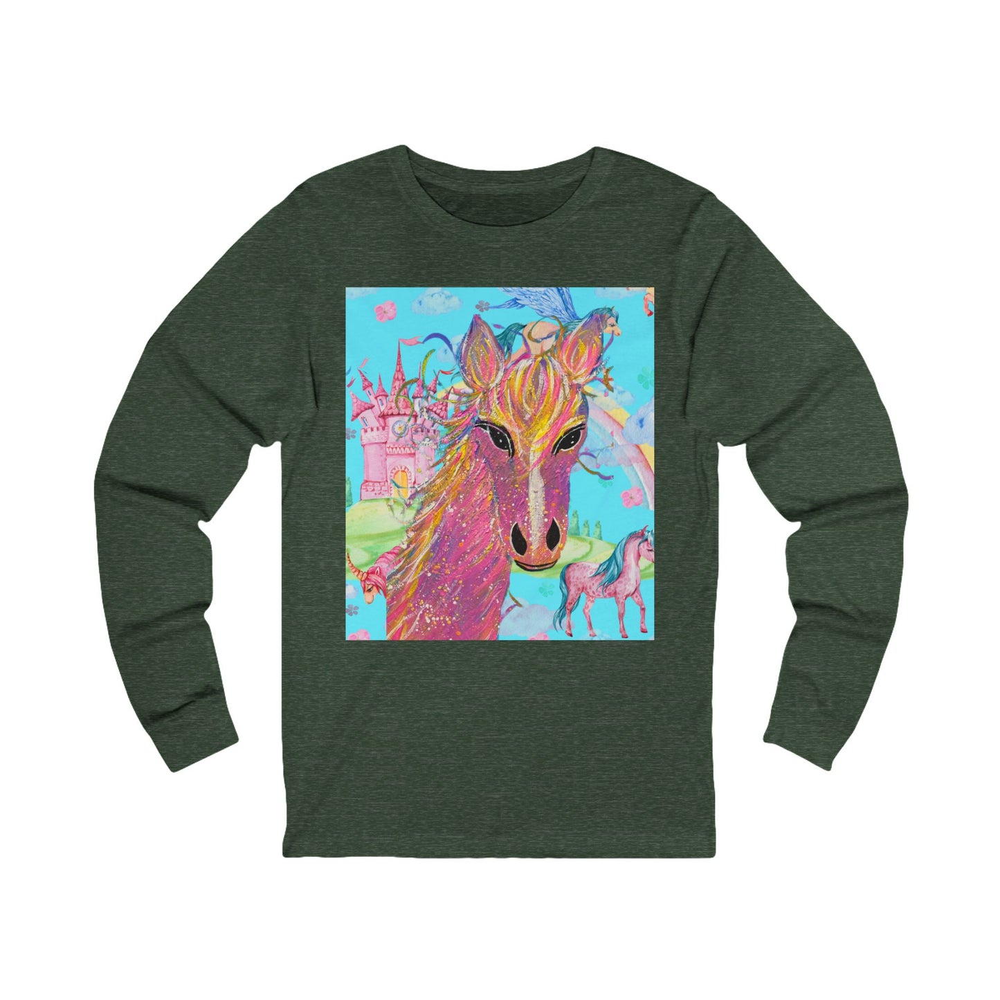 Pink Beauty Horse Long Sleeve Tee