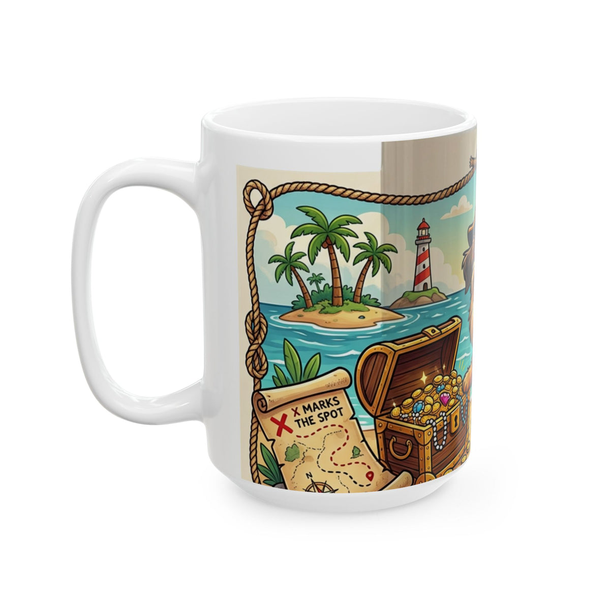 Cute Pirate Dog Ceramic Mug – "Captain of My Heart" Beach Coffee Cup (11oz, 15oz)