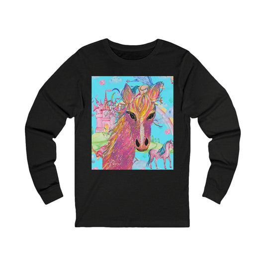 Pink Beauty Horse Long Sleeve Tee
