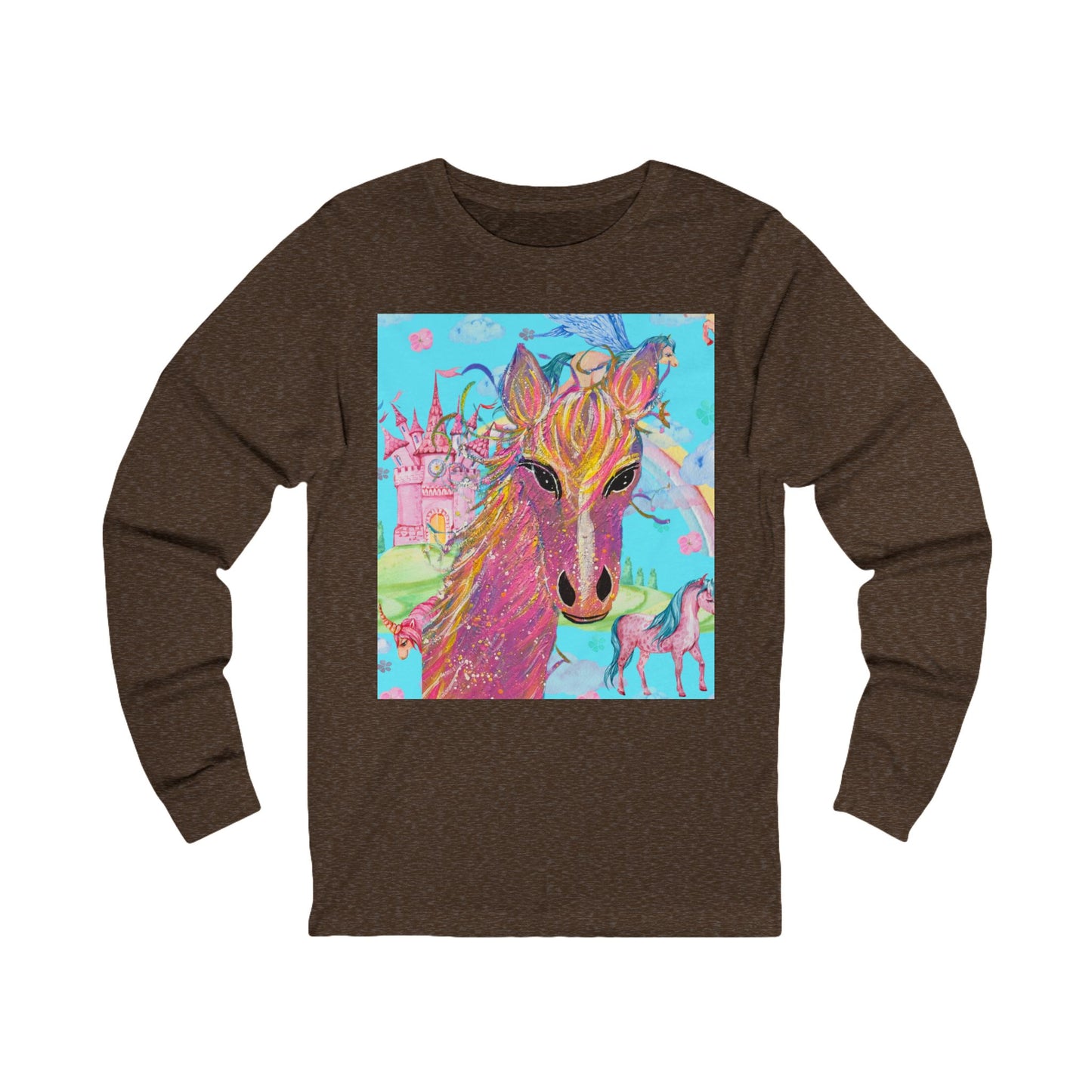 Pink Beauty Horse Long Sleeve Tee