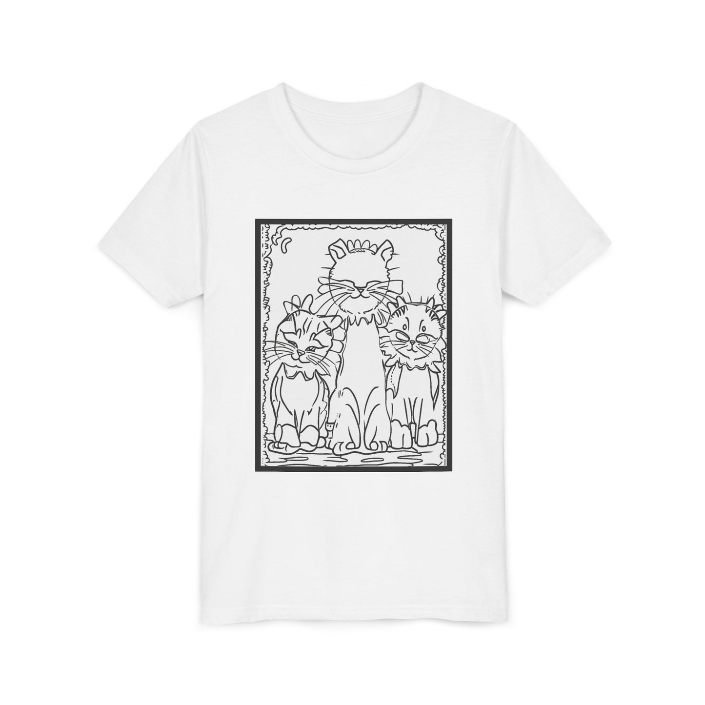 Color Your Own Kitties Youth Tee