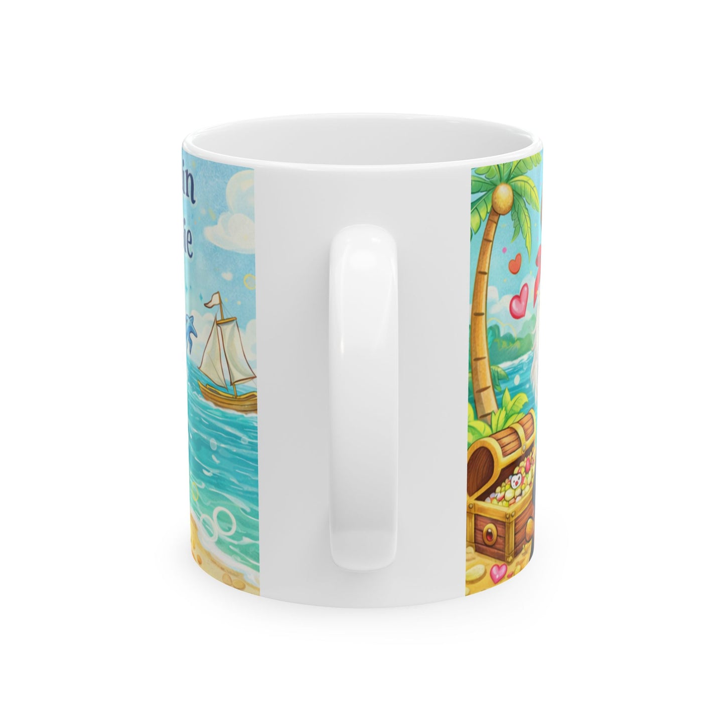 Cute Pirate Dog Ceramic Mug – "Captain of My Heart" Beach Coffee Cup (11oz, 15oz)