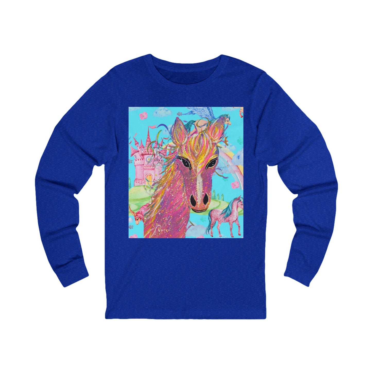 Pink Beauty Horse Long Sleeve Tee