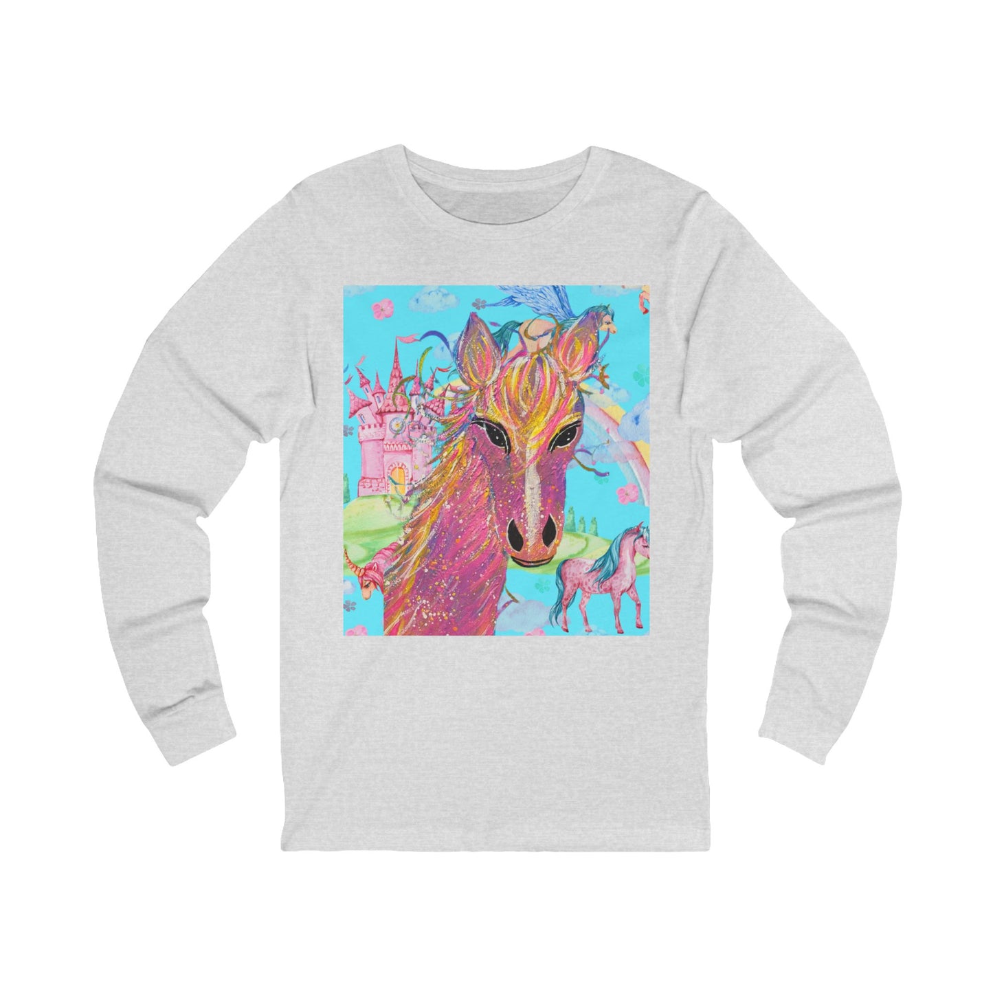 Pink Beauty Horse Long Sleeve Tee