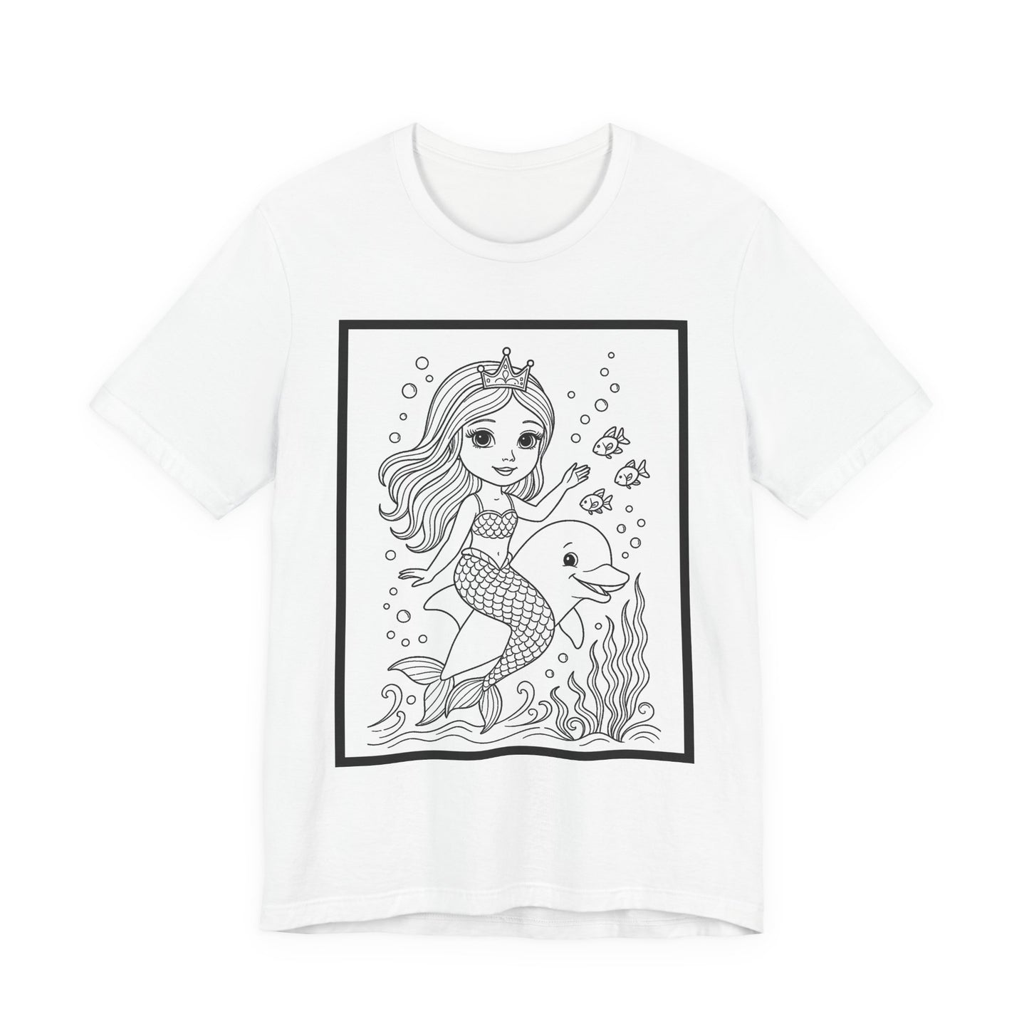Colorable Be a Mermaid and Make Waves Unisex Jersey Short Sleeve Tee