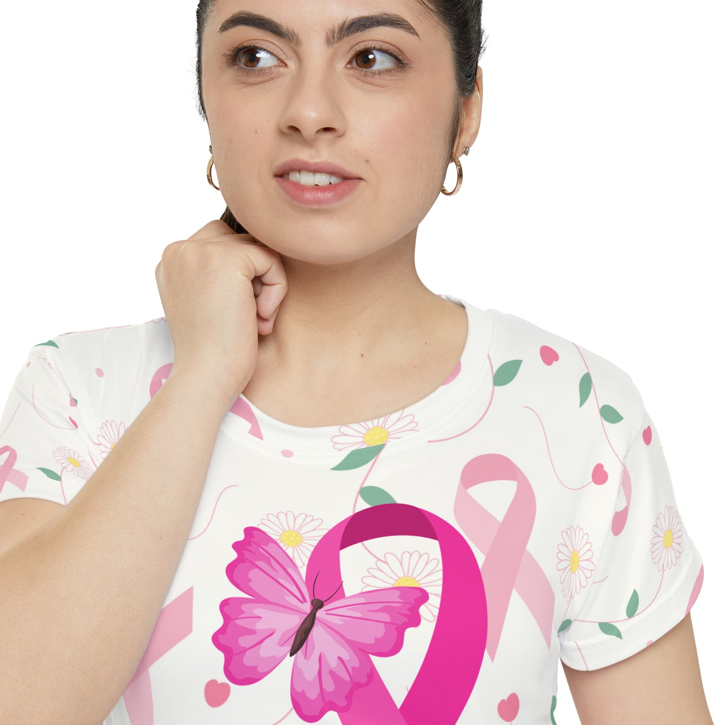 Cancer Touched my Boobs, so I kicked its Butt Allover Women's Short Sleeve Shirt