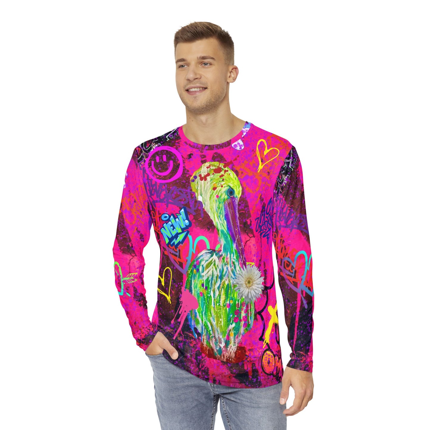 Chatty Pelican Long Sleeve Allover Long Sleeve Shirt